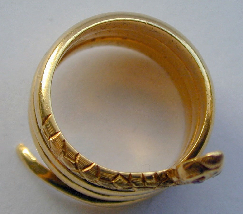 Victorian Antique Gold Snake Ring