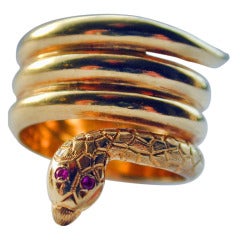 Antique Gold Snake Ring