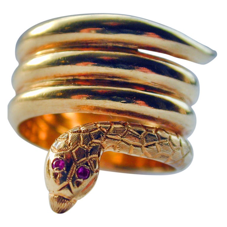 Antiker Gold Schlangenring