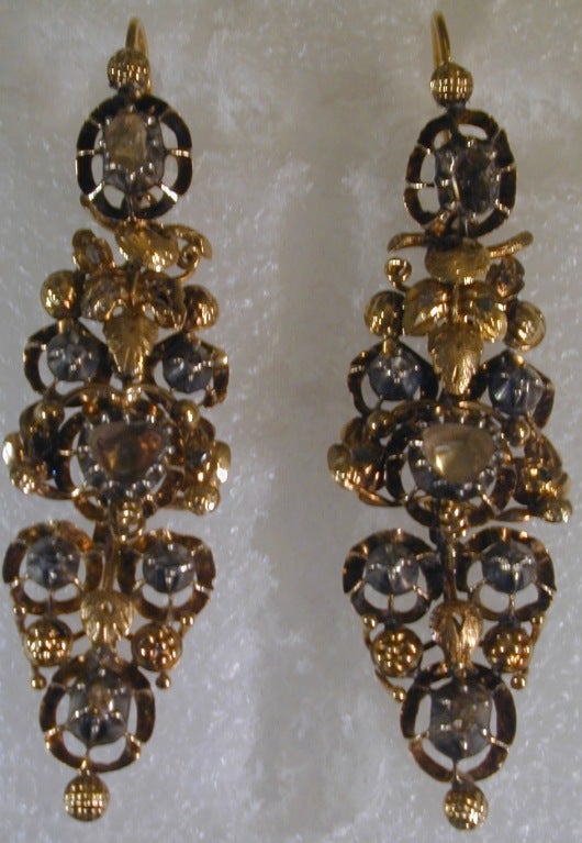 Antique 19th Century Spanish  Earrings In Excellent Condition In Baltimore, MD