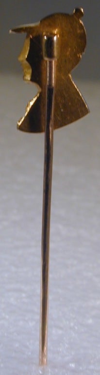 Women's or Men's Antique Enameled Jockey Stickpin For Sale