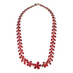 Dazzling Antique Georgian Almondine Garnet Pansy Necklace circa 1800 12