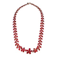 Dazzling Antique Georgian Almondine Garnet Pansy Necklace, circa 1800