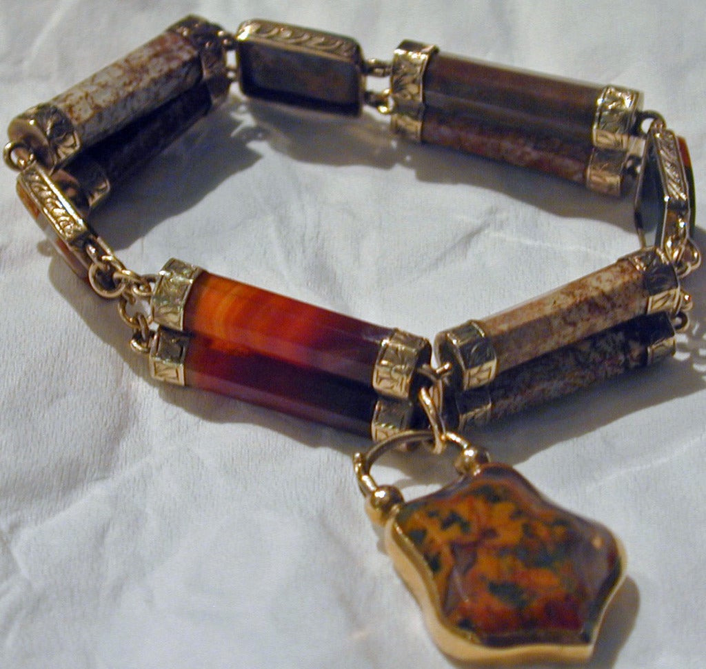 victorian scottish agate bracelet