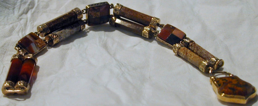Victorian Antique Scottish Agate Bracelet