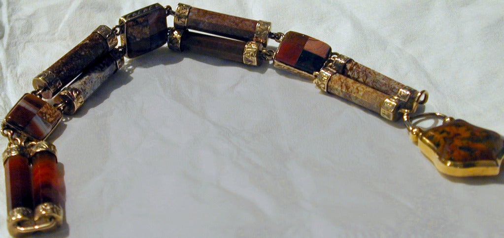 Antique Scottish Agate Bracelet In Excellent Condition In Baltimore, MD