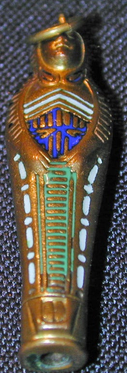Victorian Antique Enameled Egyptian Mummy Pencil