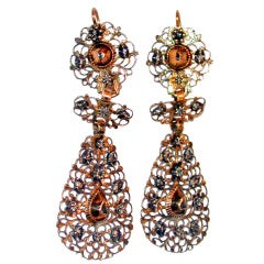 Delicate Normandy Rose Diamond Earrings 1