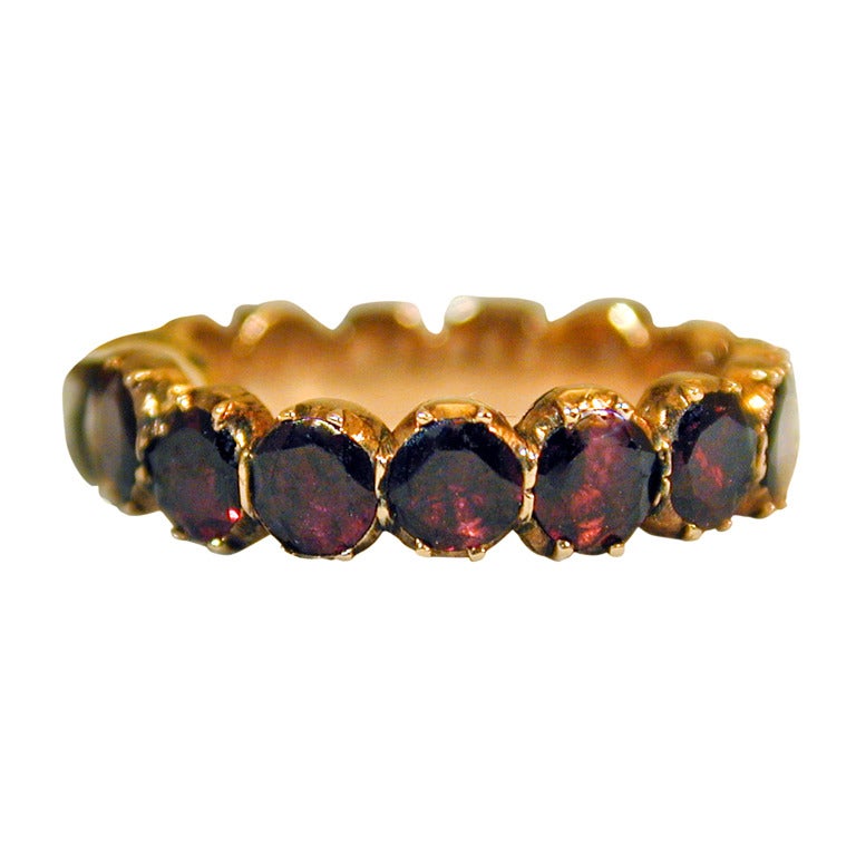 Antique Almandine Garnet Eternity Band