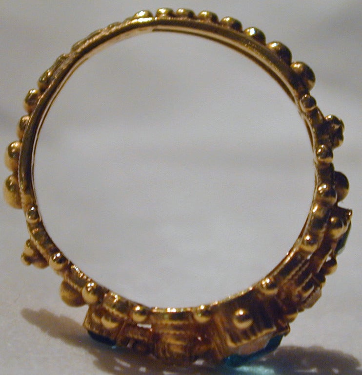 Women's Antique Cannetille Emerald Diamond Ring