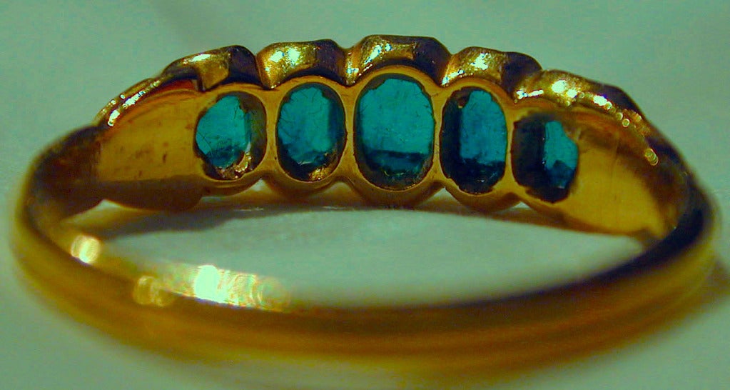 Antique Five Stone Emerald Ring 2