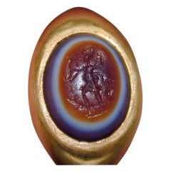 Antique Roman Intaglio Ring of Diana
