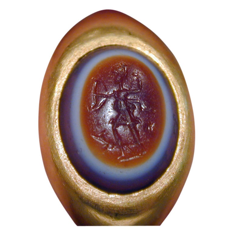 Antiker römischer Intaglio-Ring der Diana