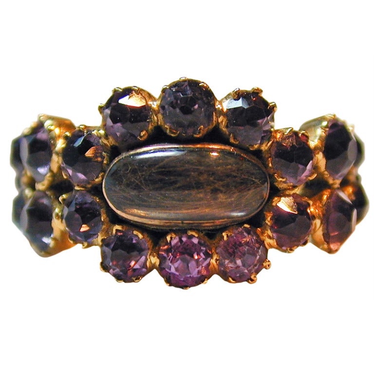 Antique Amethyst Cluster Ring For Sale