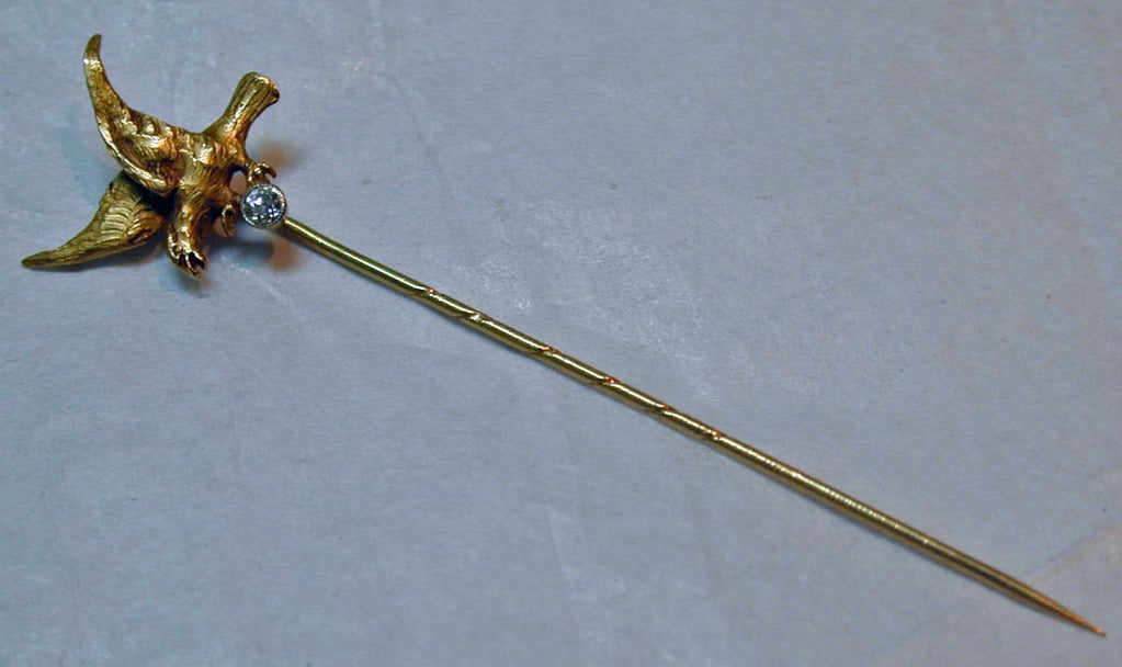 Victorian Antique Gold Eagle Stickpin For Sale