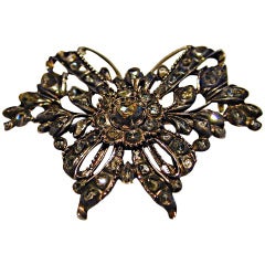 Antique Rose Diamond Butterfly Brooch 12