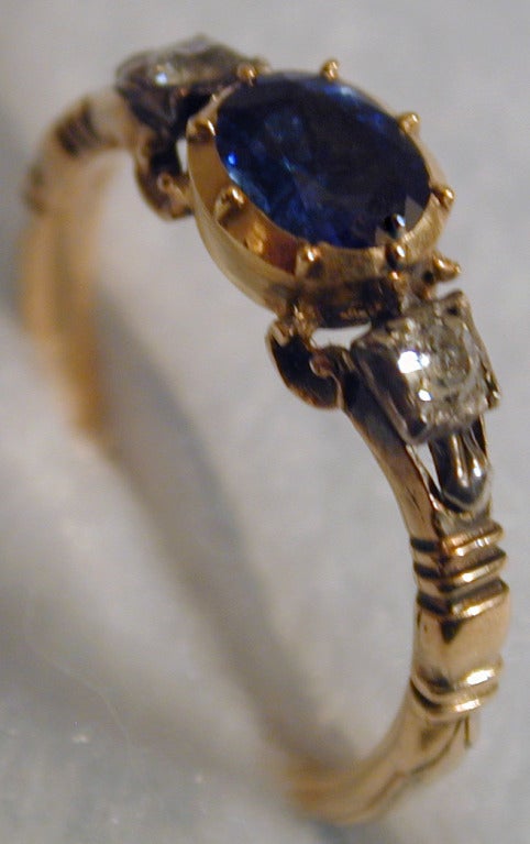 Women's Antique Sapphire Diamond Ring