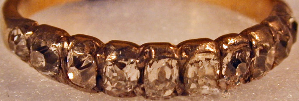 Georgian Antique Half Hoop Diamond Ring