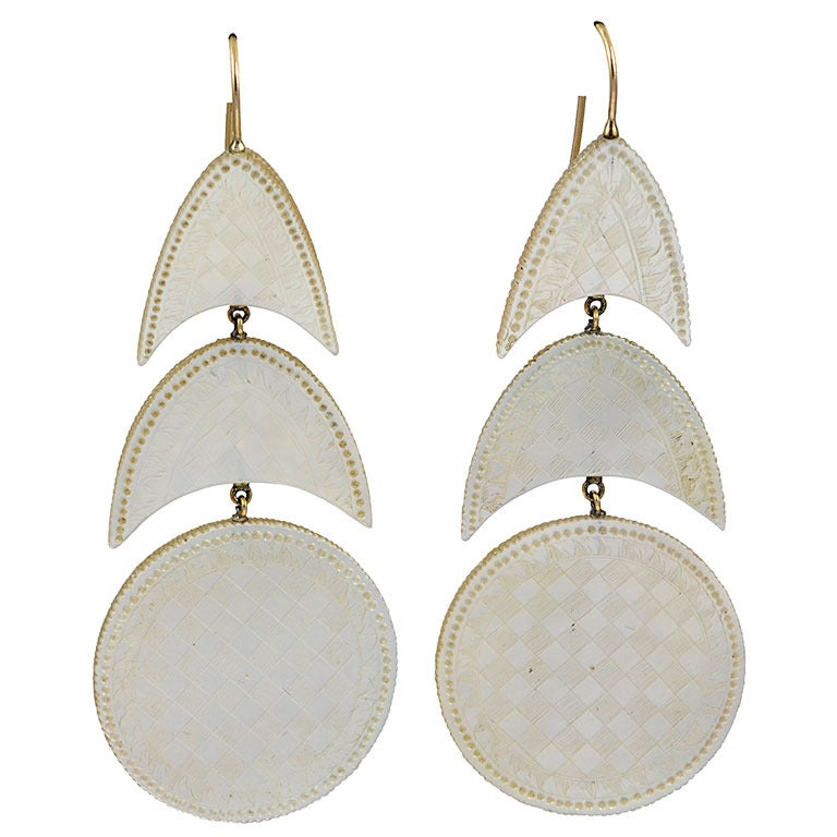 Antique Mother-of-Pearl Drop Earrings