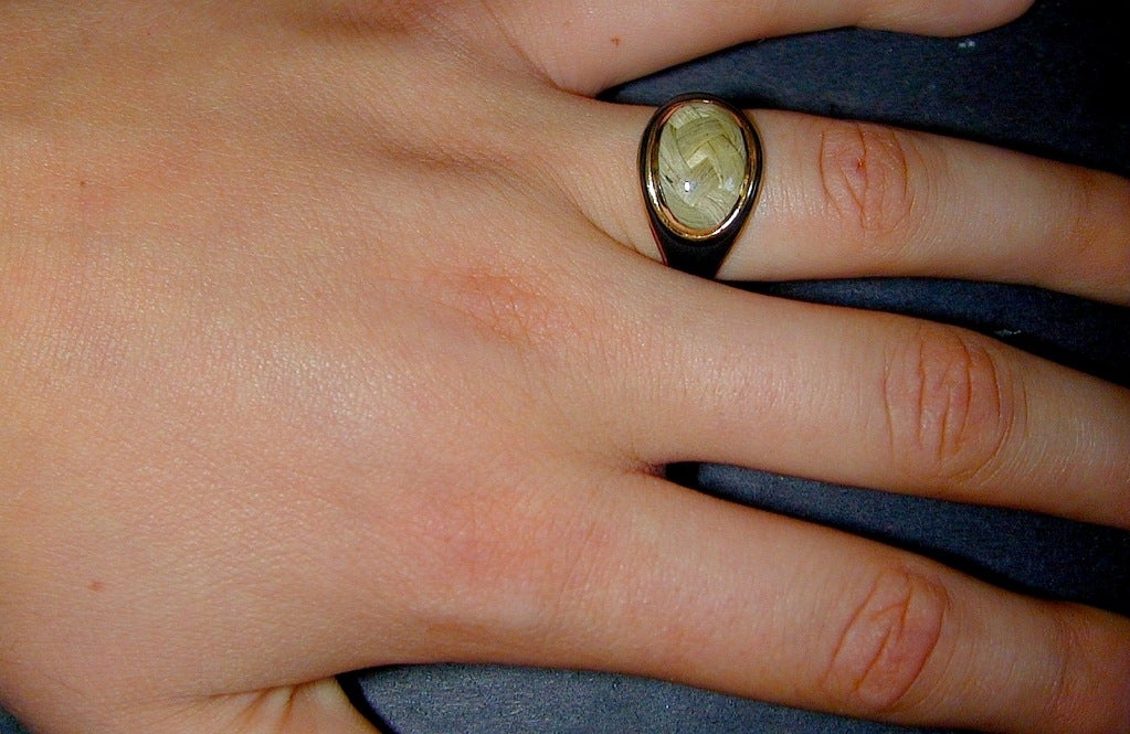 memorial ring with hair