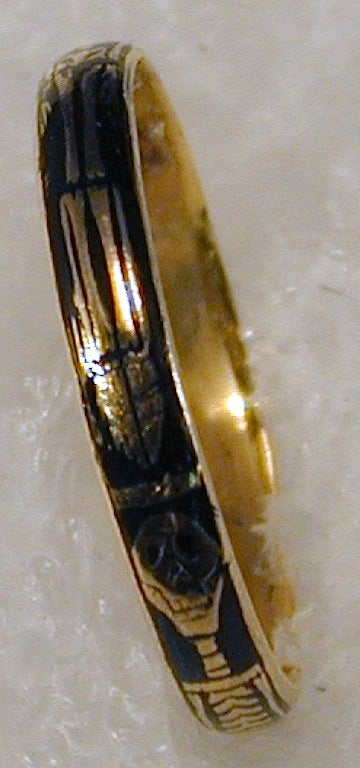 Women's Rare Georgian Double Skeleton Memento Mori Ring