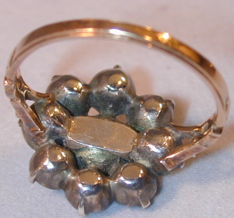 Early Victorian Paste Cluster Ring In Excellent Condition In Baltimore, MD