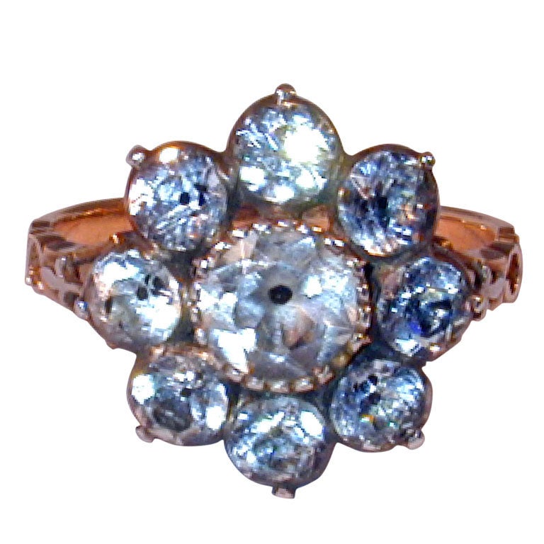 Early Victorian Paste Cluster Ring