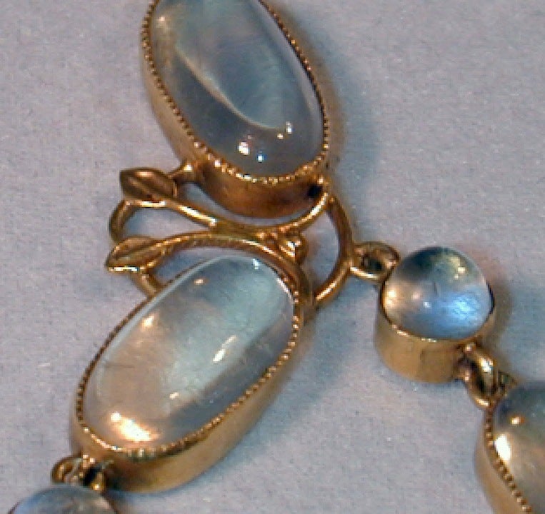 Women's Antique Liberty & Company Moonstone Gold Necklace
