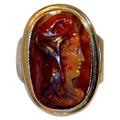 Classical Antique Agate Cameo Ring of a Lady