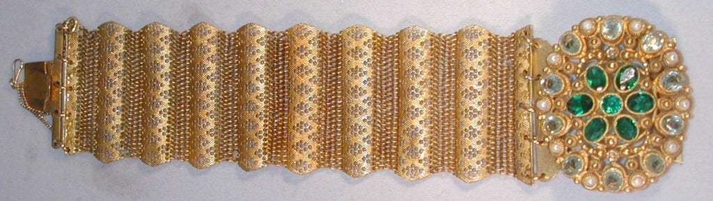 Antique Pinchbeck and Paste Bracelet