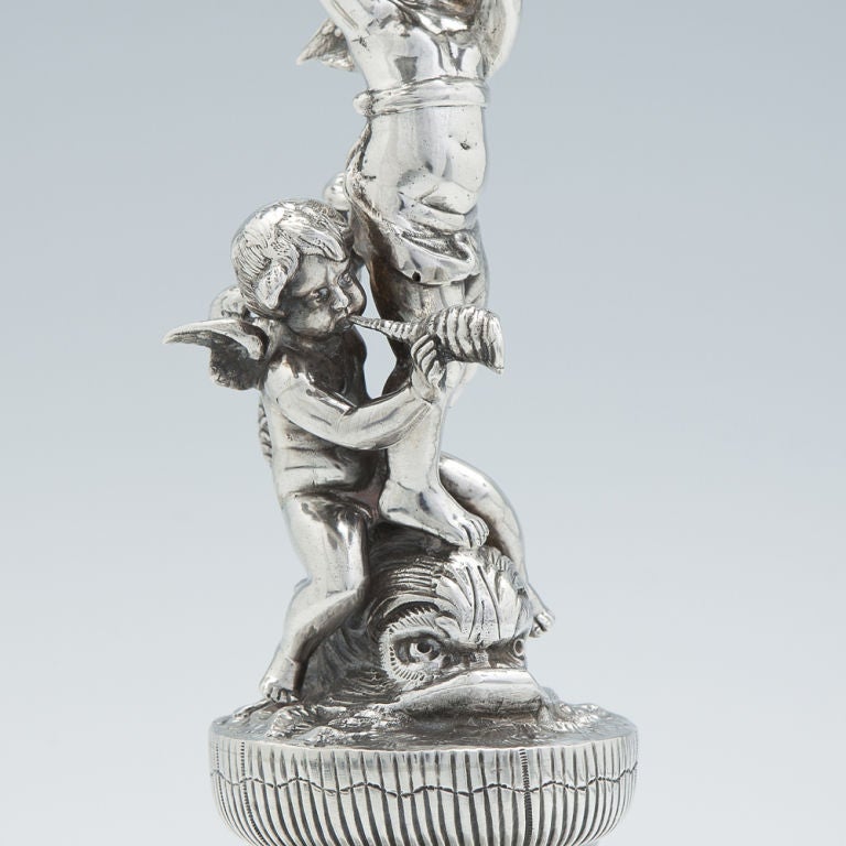Pair Of 5 Light Silver Candleabra