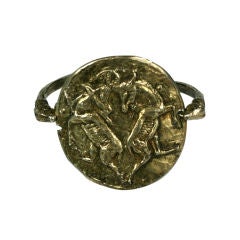 Rare Gilt Silver Capricorn Cuff, Chanel by Goossens 1
