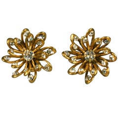 Chanel Looped Wire Flowerhead Earrings 6