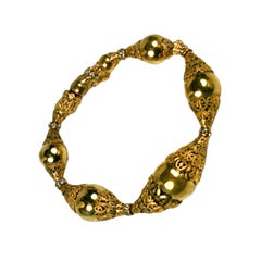 Chanel Filigree Capped Gilt Ball Bracelet