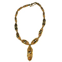 Chanel Filigree Capped Gilt Ball Necklace 6