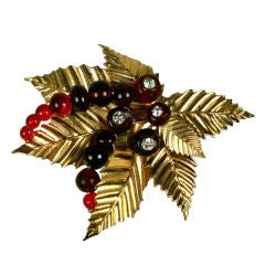 Chanel Ruby Pate de Verre Holly Brooch: Goossens 5
