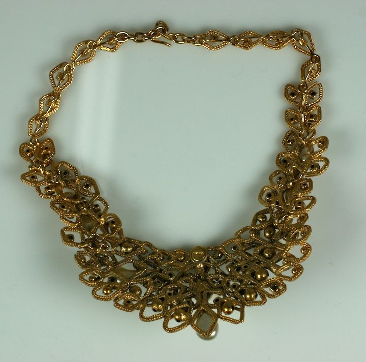 Women's Chanel Gold Leaf Bib with Tooth Pearls, Workshop: Goossens