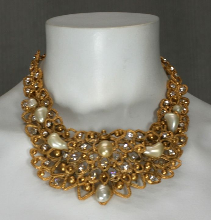 Chanel Gold Leaf Bib with Tooth Pearls, Workshop: Goossens 1