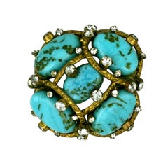 Iconic Chanel Turquoise Cluster Brooch