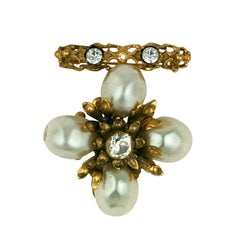 Retro Chanel Baroque Pearl Pendant Brooch