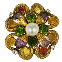 Antique Important Jewelled Clover  Brooch, Property of Coco Chanel