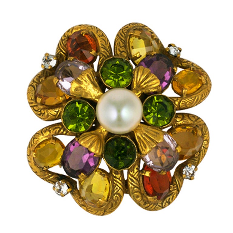 Important Jewelled Clover Brooch, Property of Coco Chanel