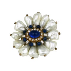Chanel Dog Tooth Pearl Flower Brooch 1
