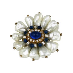 Chanel Dog Tooth Pearl Flower Brooch