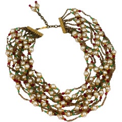 Chanel Multistrand Necklace, 1950's. 10