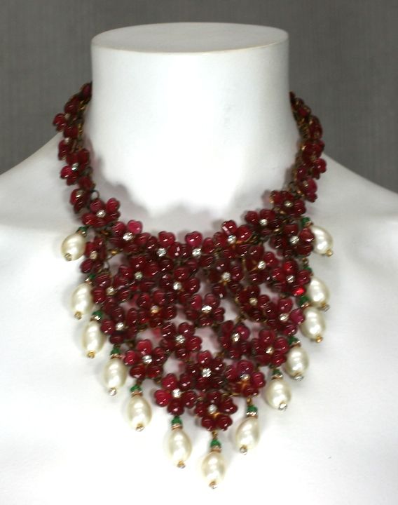 Extraordinary Chanel Moghul Glass Bib : Workshop; Gripoix In Excellent Condition For Sale In Riverdale, NY