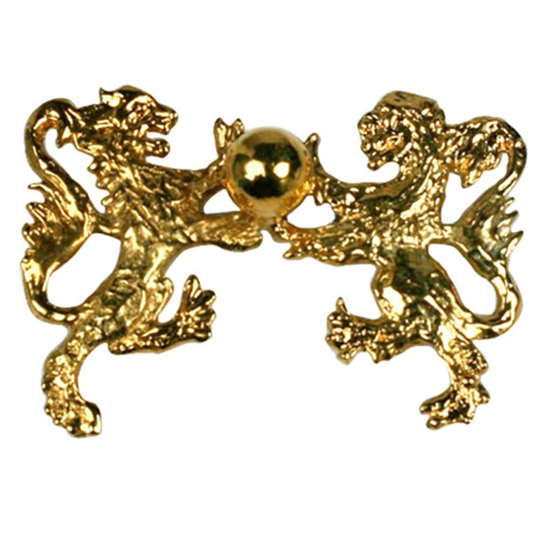 Chanel Heraldic Double Lion Brooch