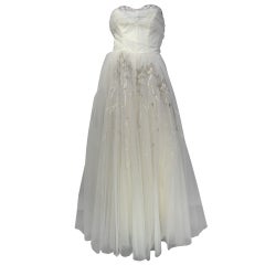 1950's Tulle Party Strapless Dress