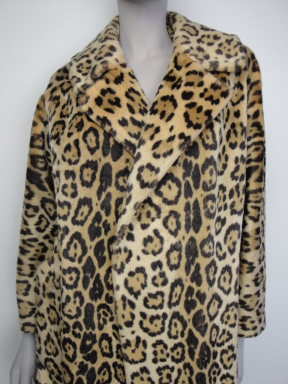 1950's Faux Leopard Coat at 1stdibs