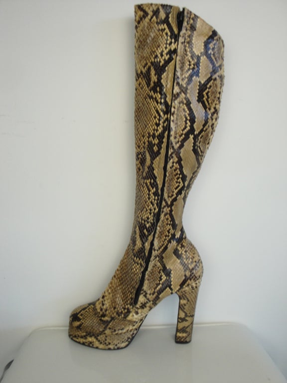 1970's Python Platform Boots